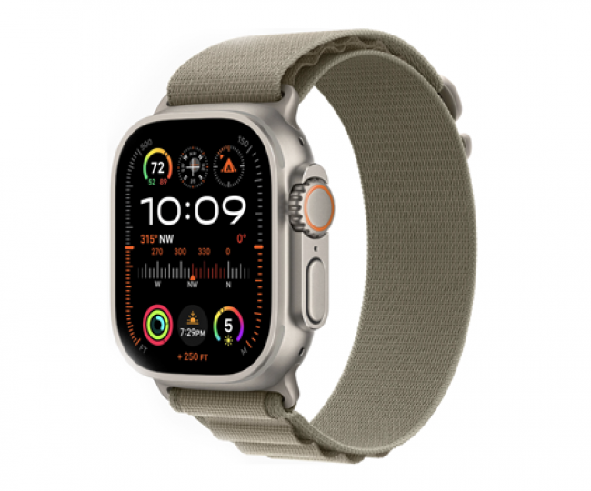 Apple Watch Ultra 2 GPS + Cellular 49mm Titanium Case with Olive Alpine Loop - Large (MRF03) б/у